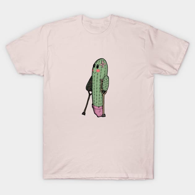 Cute girl injured cactus colored T-Shirt by PrintablesPassions